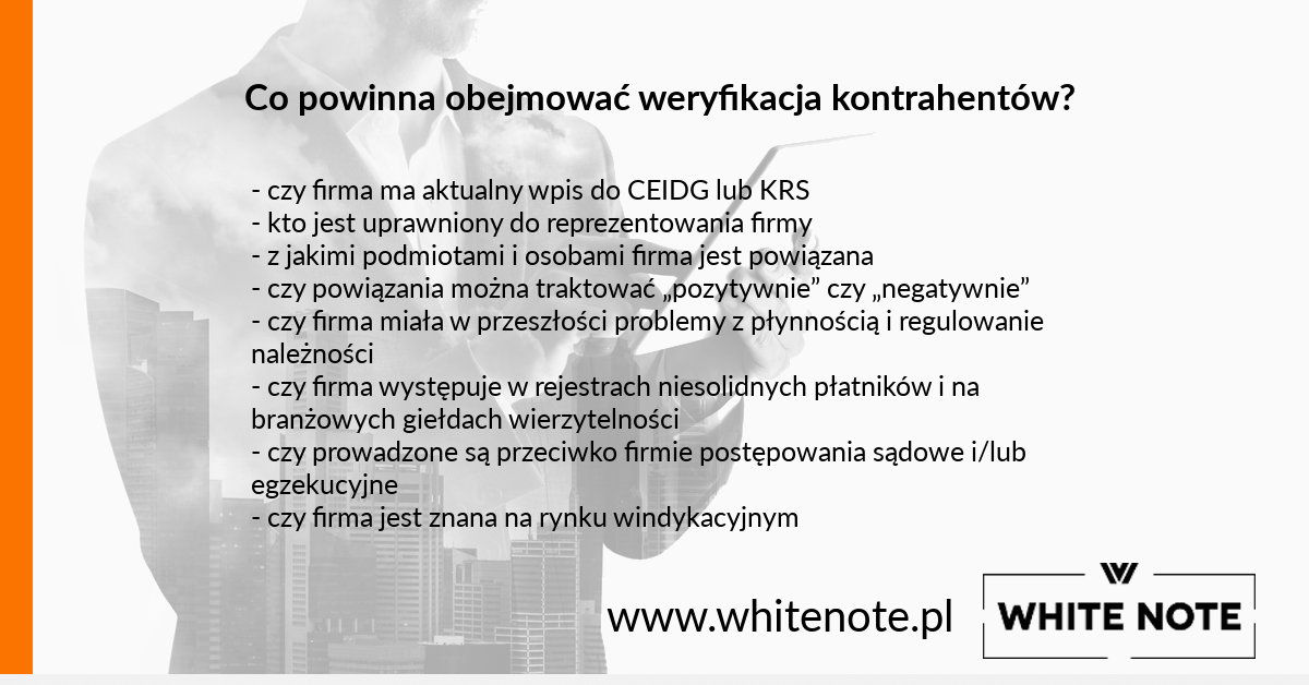 Weryfikacja kontrahentów, sprawdzanie dłużników White Note